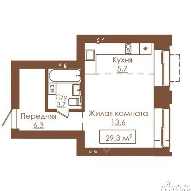 1-комн квартира в новом доме ул Островского, 173Б,  д. 173Б