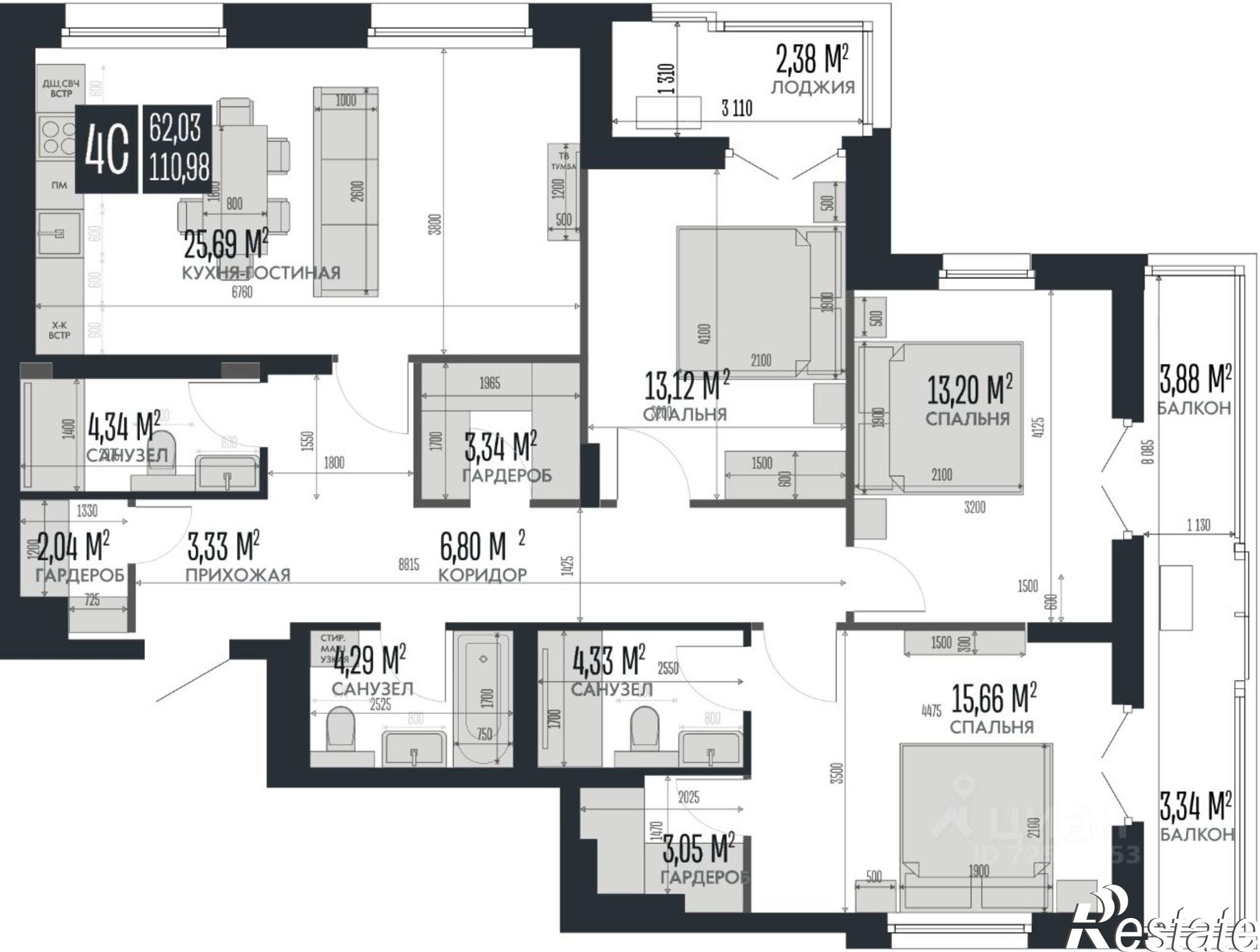 Купить квартиру за 27 079 100 рублей на ул Культурная, 10