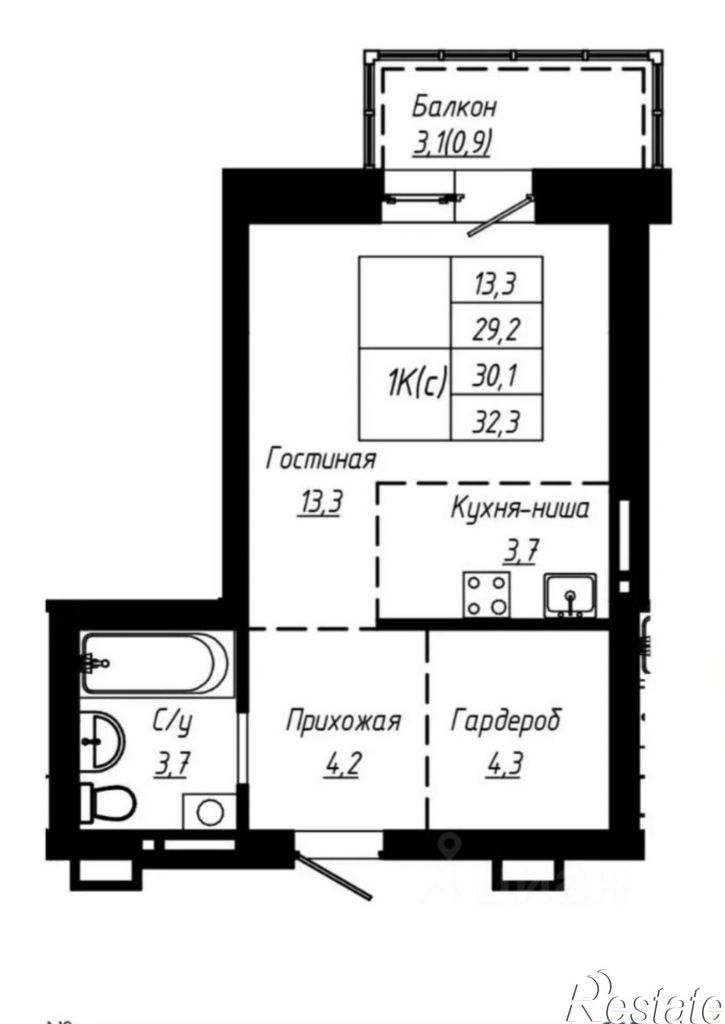 1-комн квартира улица Чернышевского, 189 к1,  д. 189 к1