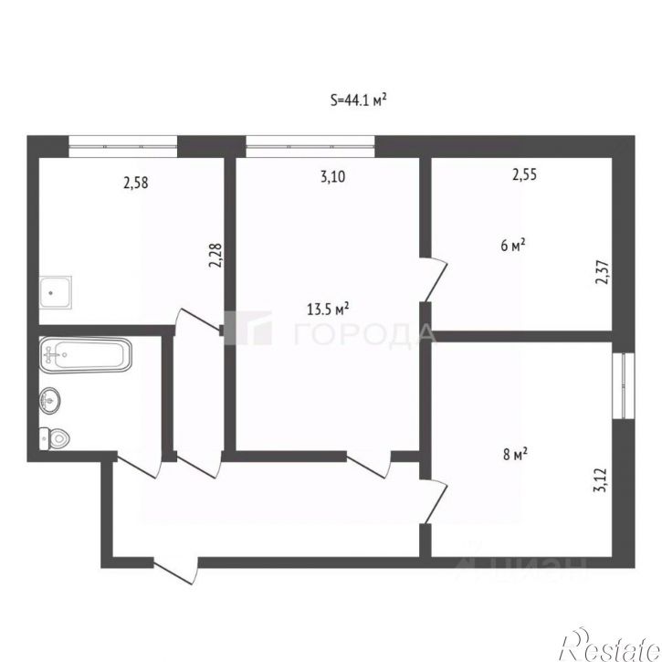 2-комн квартира ул Никитина, 59А,  д. 59А