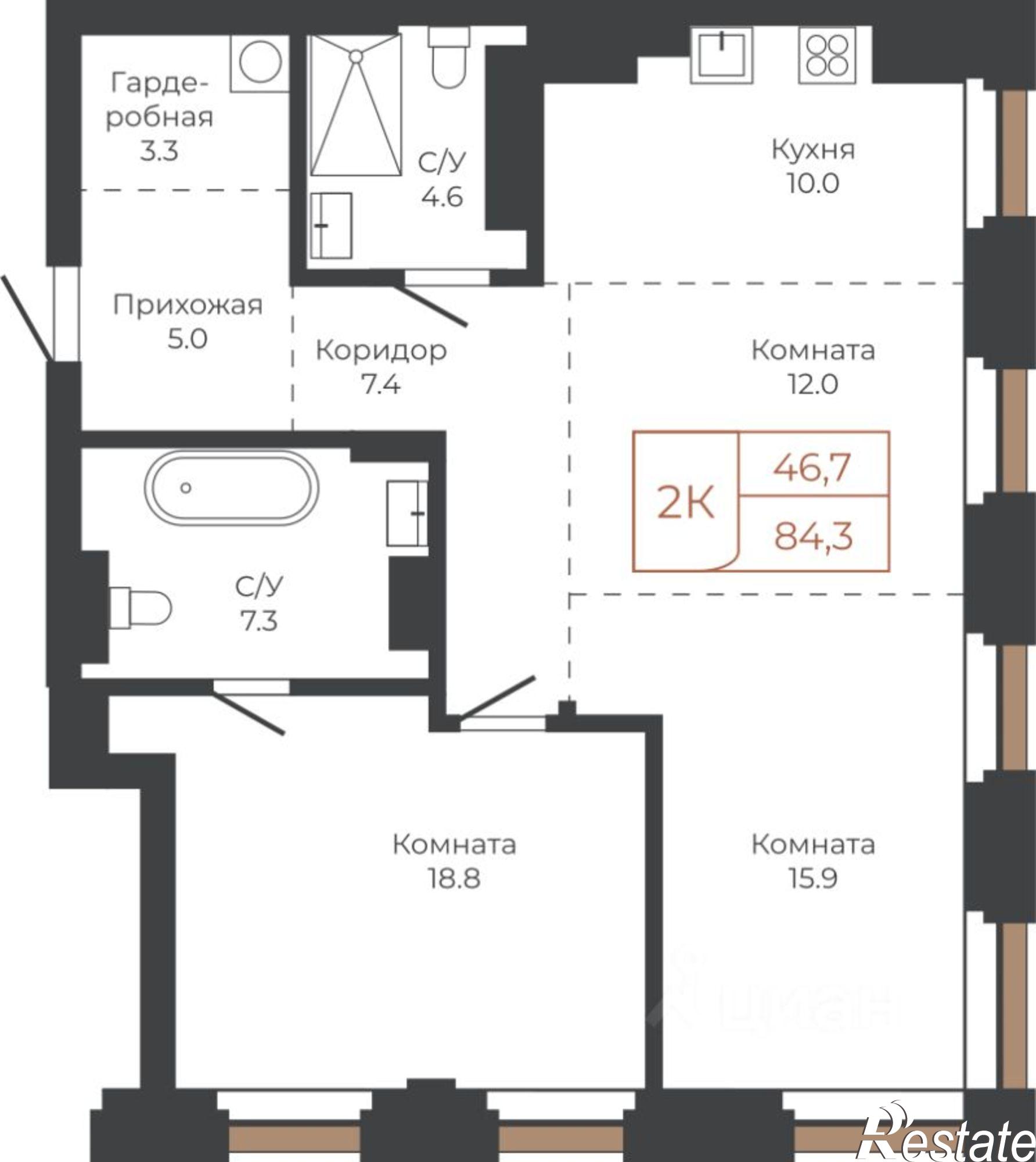 Купить квартиру за 22 403 800 рублей на пл им В.Н.Баварина, 8