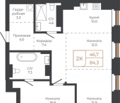 3-комн, 83 кв м, этаж 18/27 пл им В.Н.Баварина, 8