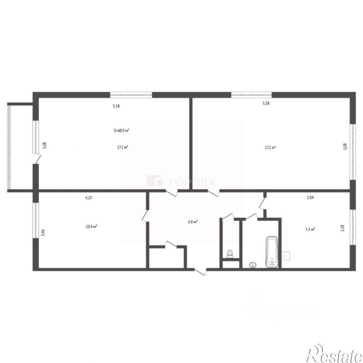 3-комн квартира улица Георгиева, 3,  д. 3