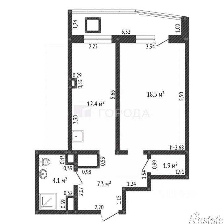 1-комн квартира Партизанская улица, 105,  д. 105