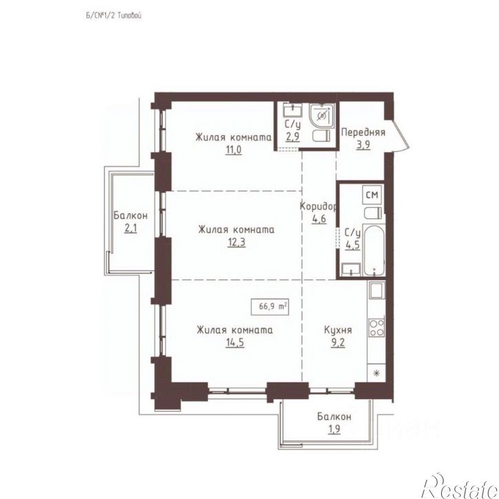 3-комн квартира в новом доме ул Папанинцев, 155,  д. 155