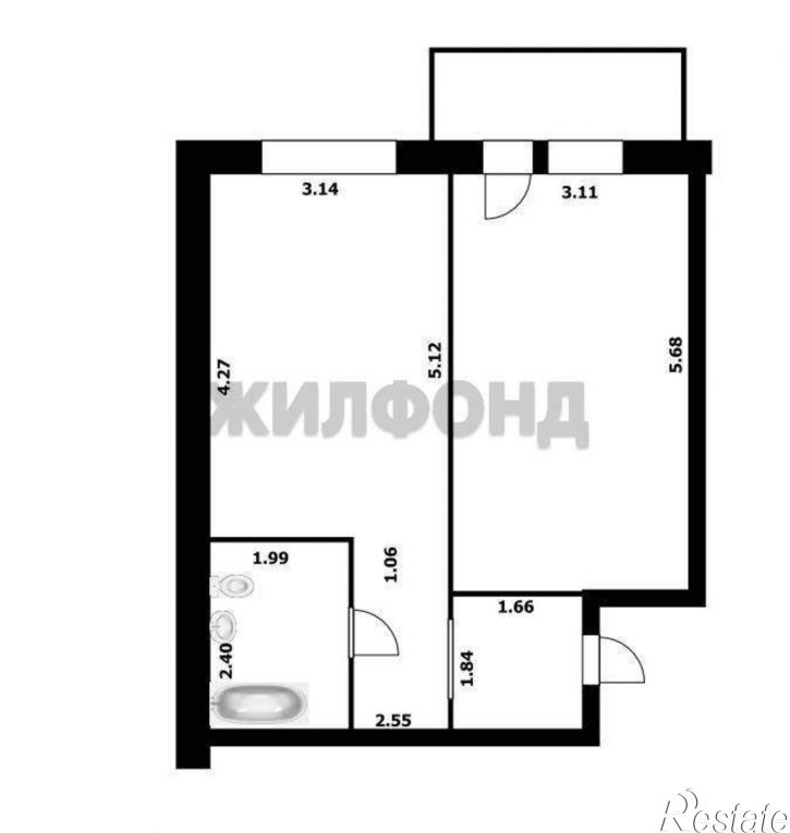 1-комн квартира Сергея Ускова улица, д.25
