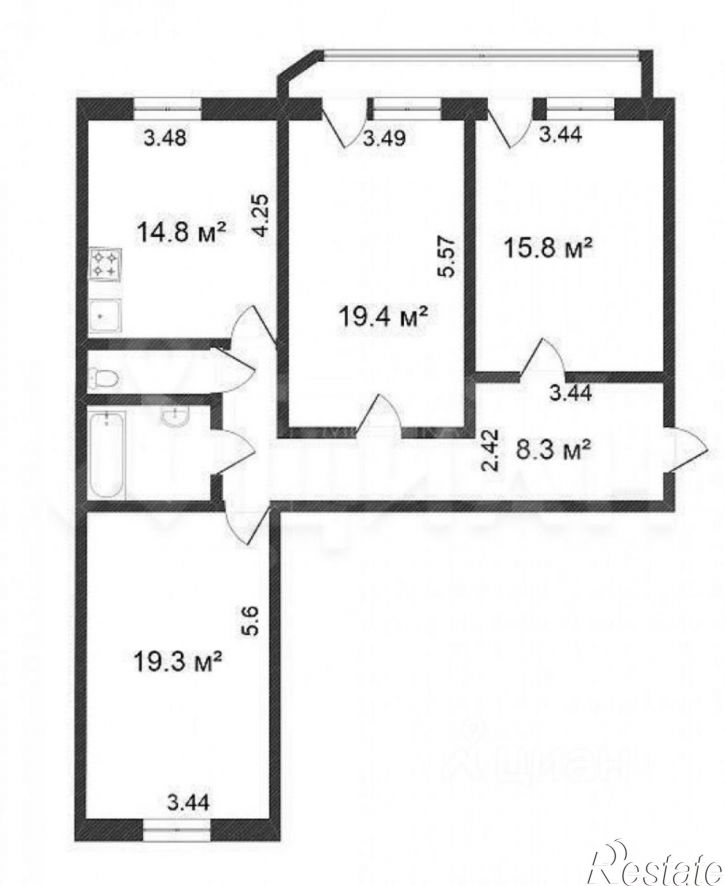 3-комн квартира Социалистический проспект, 59,  д. 59