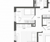 2-комн, 59 кв м, этаж 2/9 ул Сизова, 20