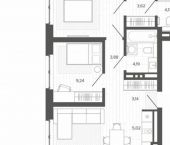 3-комн, 58 кв м, этаж 2/9 ул Сизова, 20