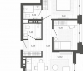 3-комн, 60 кв м, этаж 3/9 ул Сизова, 20