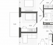 3-комн, 63 кв м, этаж 4/9 ул Сизова, 20