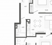 3-комн, 66 кв м, этаж 2/9 ул Сизова, 20