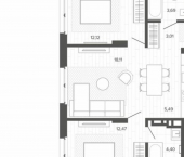 3-комн, 59 кв м, этаж 2/9 ул Сизова, 20