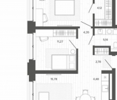 3-комн, 61 кв м, этаж 2/9 ул Сизова, 20