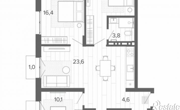4-комн квартира в новом доме Змеиногорский тракт, 35б 2,  д. 35б 2,  к. 2