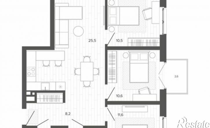 3-комн квартира в новом доме Змеиногорский тракт, 35б 3,  д. 35б 3,  к. 3