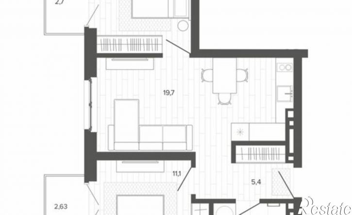 3-комн квартира в новом доме Змеиногорский тракт, 35б 3,  д. 35б 3,  к. 3