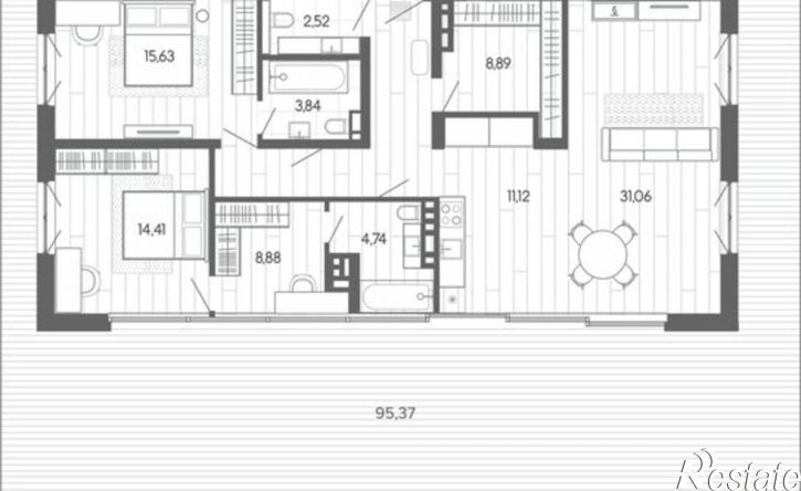 5-комн квартира в новом доме Змеиногорский тракт, 35б 2,  д. 35б 2,  к. 2