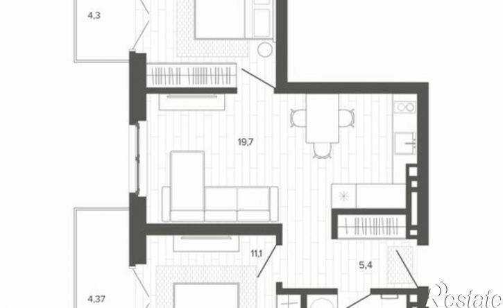 3-комн квартира в новом доме Змеиногорский тракт, 35б 3,  д. 35б 3,  к. 3