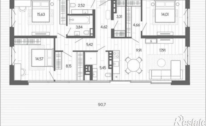 5-комн квартира в новом доме Змеиногорский тракт, 35б 2,  д. 35б 2,  к. 2