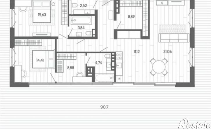 5-комн квартира в новом доме Змеиногорский тракт, 35б 2,  д. 35б 2,  к. 2