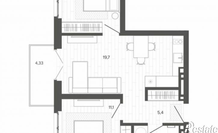 3-комн квартира в новом доме Змеиногорский тракт, 35б 3,  д. 35б 3,  к. 3