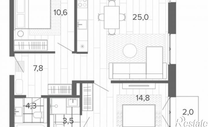 3-комн квартира в новом доме Змеиногорский тракт, 35б 2,  д. 35б 2,  к. 2