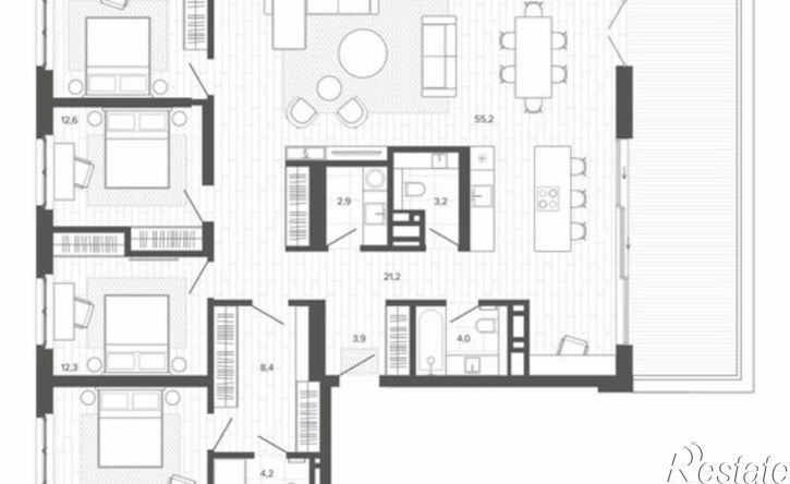 5-комн квартира в новом доме Змеиногорский тракт, 35б 3,  д. 35б 3,  к. 3