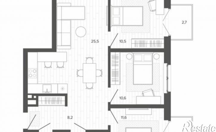 4-комн квартира в новом доме Змеиногорский тракт, 35б 2,  д. 35б 2,  к. 2