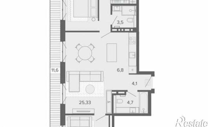 3-комн квартира в новом доме Змеиногорский тракт, 35б 2,  д. 35б 2,  к. 2