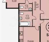 2-комн, 54кв м, этаж 4/24 Южный тракт, 15 4
