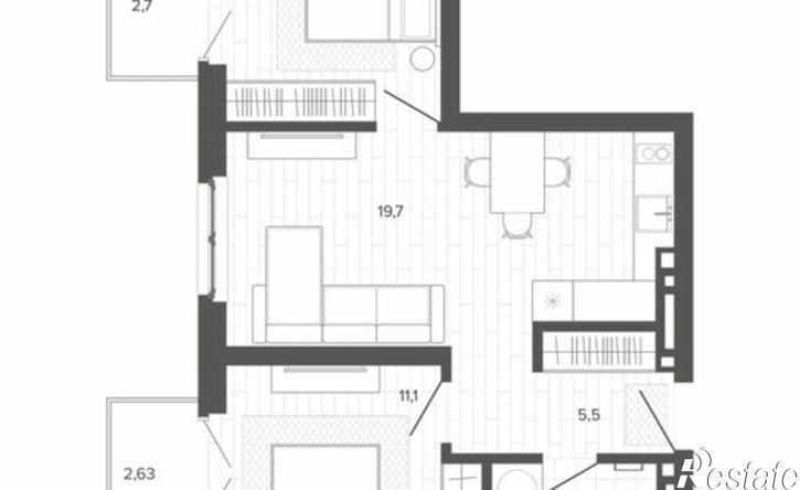 3-комн квартира в новом доме Змеиногорский тракт, 35б 2,  д. 35б 2,  к. 2