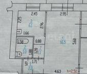 1-комн, 43кв м, этаж 3/5 проспект Ленина, 45Б