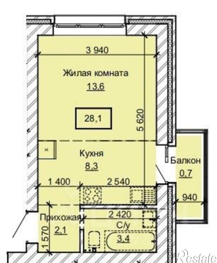 1-комн квартира в новом доме ул Анатолия, 304б,  д. 304б