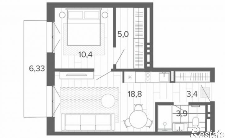 2-комн квартира в новом доме Змеиногорский тракт, 35б 2,  д. 35б 2,  к. 2
