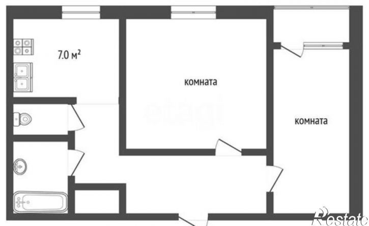 2-комн квартира ул Шукшина, 15,  д. 15