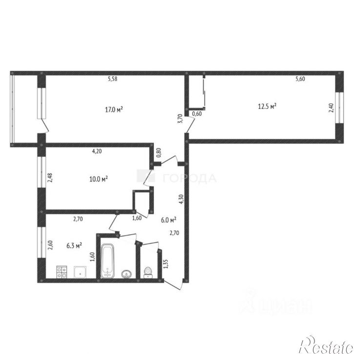 3-комн квартира ул Чайковского, 19,  д. 19