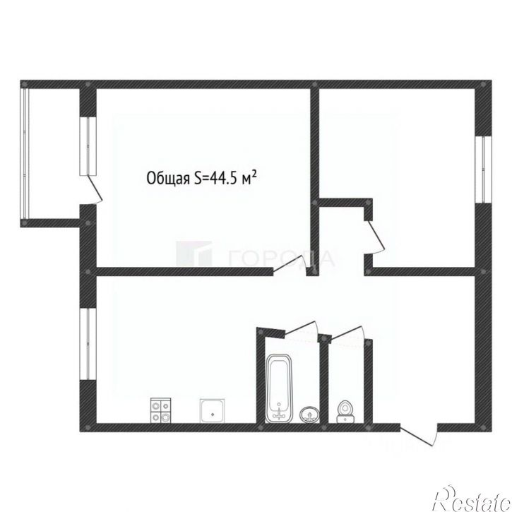 2-комн квартира Парковая улица, 34,  д. 34