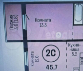 2-комн, 46кв м, этаж 10/20 пр-кт Дзержинского, 1А