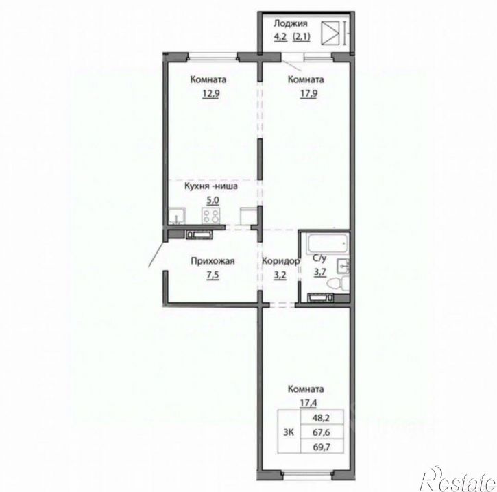 2-комн квартира ул Северо-Западная, 15 1,  д. 15 1,  к. 1
