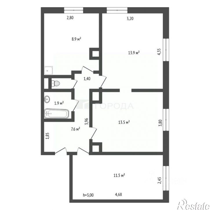 3-комн квартира проспект Строителей, 24,  д. 24
