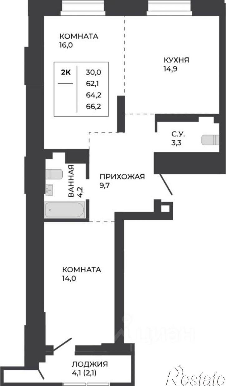 2-комн квартира в новом доме ул Шумакова, 14А,  д. 14А