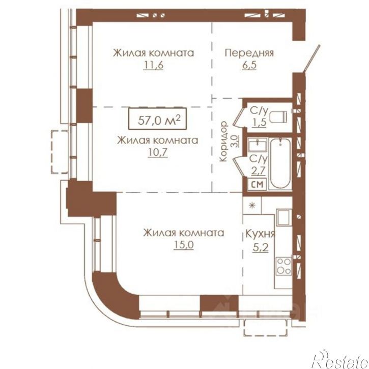 3-комн квартира в новом доме ул Островского, 173Б,  д. 173Б