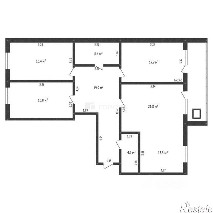 4-комн квартира Лазурная улица, 1,  д. 1