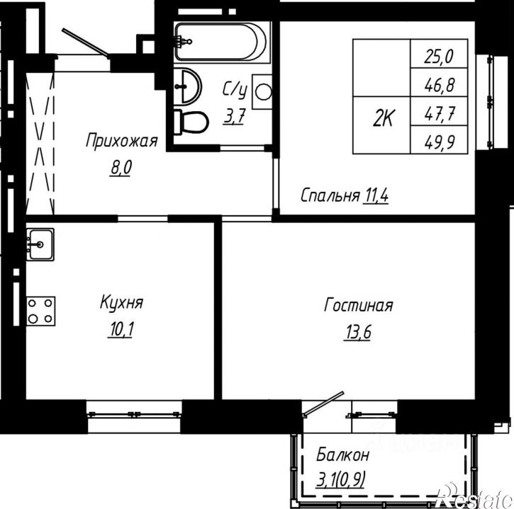 2-комн квартира в новом доме улица Чернышевского, 189 к4,  д. 189 к4