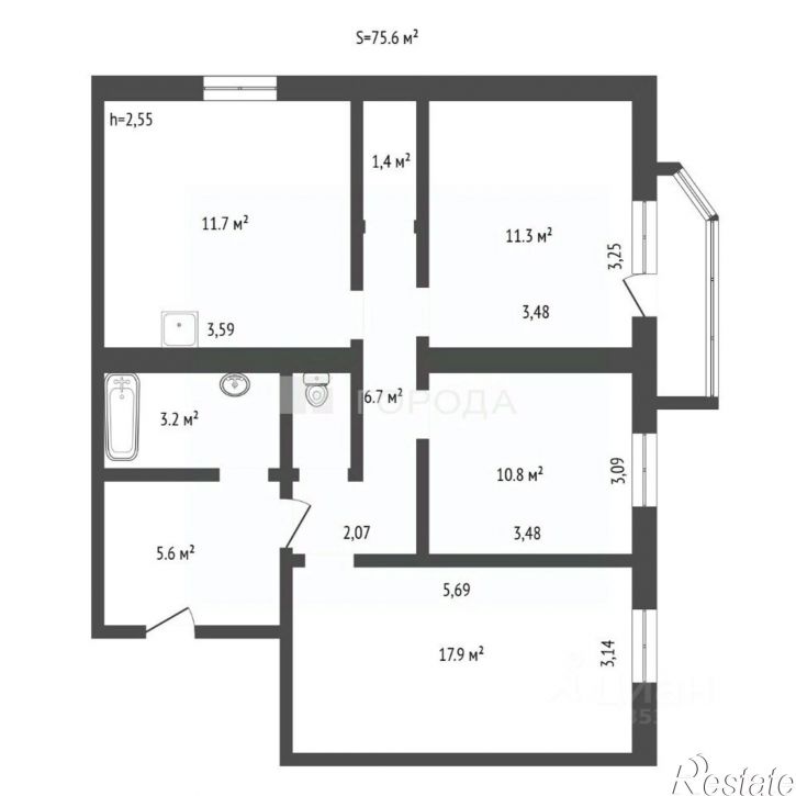 3-комн квартира улица Монтажников, 12,  д. 12