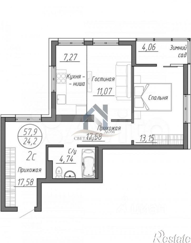 2-комн квартира Красноармейский пр-кт, 61б,  д. 61б