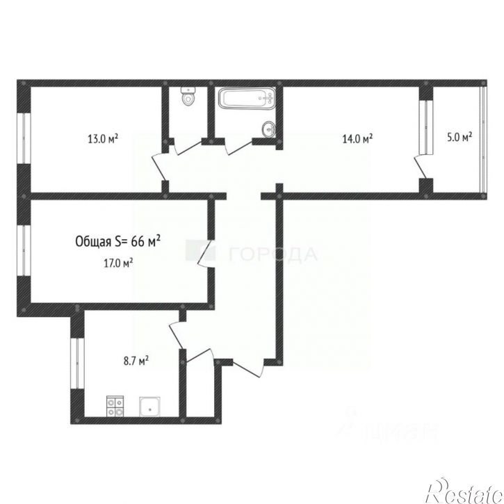 3-комн квартира ул Партизанская, 124,  д. 124
