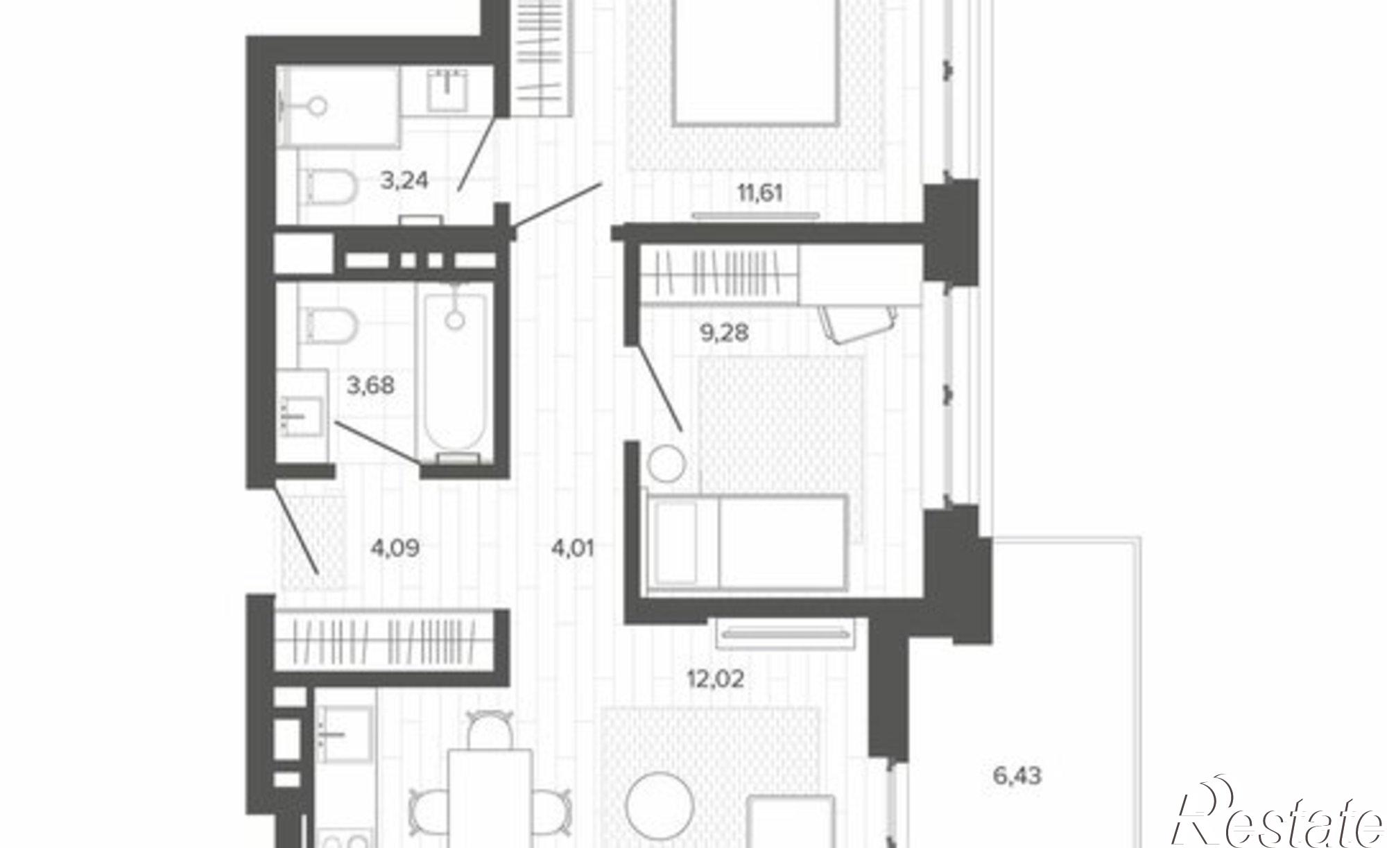Купить квартиру за 10 920 200 рублей на ул Сизова, 20