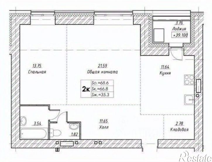 2-комн квартира Комсомольский пр-кт, 80Е,  д. 80Е